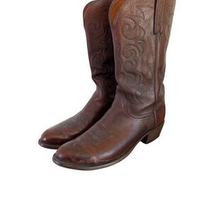 Mens Classic Brown Lucchese Leather cowboy boots 12D NV1500